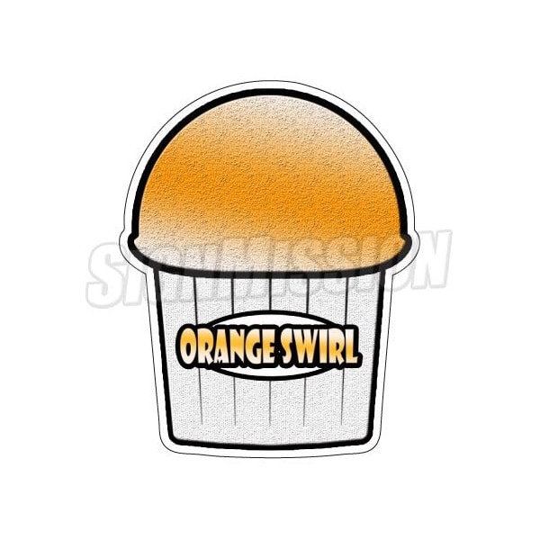 ORANGE SWIRL FLAVOR Italian Iceshaved ice cart trailer stand sticker, D-DC-16-Orange Swirl Flavor